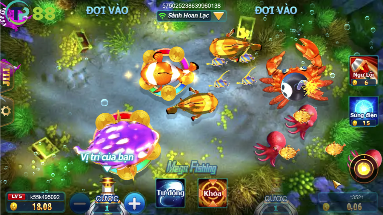 Game bắn cá với nhiều loại đạn và nhiều cá khác nhau