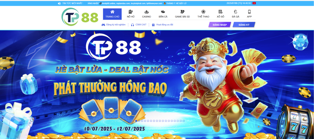 Giao diện nhà cái TP88 trực tuyến hiện đại , tối ưu trên mọi thiết bị